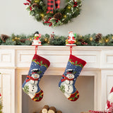 Oak PLUS 19"L Hooked Snowman Stocking