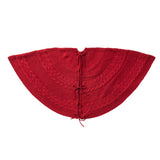 Oak PLUS 52''D Knitted Acrylic Red Christmas Tree Skirt