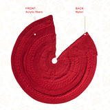 Oak PLUS 52''D Knitted Acrylic Red Christmas Tree Skirt
