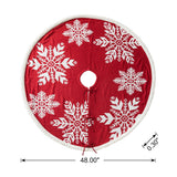 Oak PLUS 48"D Knitted Snowflake Acrylic Christmas Tree Skirt