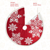 Oak PLUS 48"D Knitted Snowflake Acrylic Christmas Tree Skirt