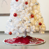 Oak PLUS 48"D Knitted Snowflake Acrylic Christmas Tree Skirt