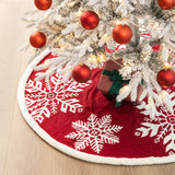 Oak PLUS 48"D Knitted Snowflake Acrylic Christmas Tree Skirt
