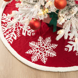 Oak PLUS 48"D Knitted Snowflake Acrylic Christmas Tree Skirt
