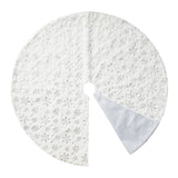 Oak PLUS 48"D White Plush with Snowflake Christmas Tree Skirt