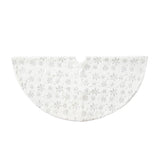Oak PLUS 48"D White Plush with Snowflake Christmas Tree Skirt