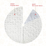 Oak PLUS 48"D White Plush with Snowflake Christmas Tree Skirt