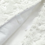 Oak PLUS 48"D White Plush with Snowflake Christmas Tree Skirt