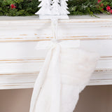 Oak PLUS 24"L White Textured Plush Christmas Stocking