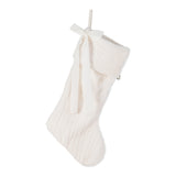 Oak PLUS 24"L White Textured Plush Christmas Stocking