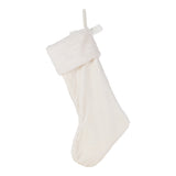Oak PLUS 24"L White Textured Plush Christmas Stocking