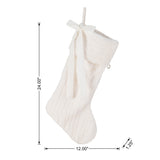 Oak PLUS 24"L White Textured Plush Christmas Stocking