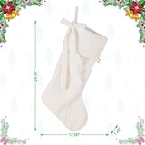 Oak PLUS 24"L White Textured Plush Christmas Stocking