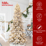 Oak PLUS 11ft Pre-Lit Flocked Full-size Fir Artificial Christmas Tree with 950 Warm White Lights