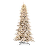 Oak PLUS 11ft Pre-Lit Flocked Full-size Fir Artificial Christmas Tree with 950 Warm White Lights