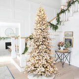 Oak PLUS 11ft Pre-Lit Flocked Full-size Fir Artificial Christmas Tree with 950 Warm White Lights