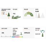Oak PLUS 7.5ft Pre-Lit Flocked Layered Slim Spruce Artificial Christmas Tree with 350 Warm White Lights
