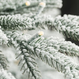 Oak PLUS 7ft Deluxe Pre-Lit Flocked Slim Fir Artificial Christmas Tree with 400 Warm White Lights