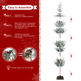 Oak PLUS 9ft Deluxe Pre-Lit Flocked Slim Fir Artificial Christmas Tree with 650 Warm White Lights