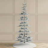 Oak PLUS 9ft Deluxe Pre-Lit Flocked Slim Fir Artificial Christmas Tree with 650 Warm White Lights