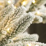 Oak PLUS 9ft Deluxe Pre-Lit Flocked Slim Fir Artificial Christmas Tree with 650 Warm White Lights