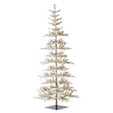 Oak PLUS 9ft Deluxe Pre-Lit Flocked Slim Fir Artificial Christmas Tree with 650 Warm White Lights