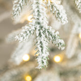 Oak PLUS 9ft Deluxe Pre-Lit Flocked Slim Fir Artificial Christmas Tree with 650 Warm White Lights