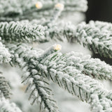 Oak PLUS 9ft Deluxe Pre-Lit Flocked Slim Fir Artificial Christmas Tree with 650 Warm White Lights