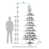 Oak PLUS 9ft Deluxe Pre-Lit Flocked Slim Fir Artificial Christmas Tree with 650 Warm White Lights