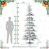 Oak PLUS 9ft Deluxe Pre-Lit Flocked Slim Fir Artificial Christmas Tree with 650 Warm White Lights