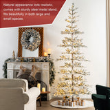 Oak PLUS 9ft Deluxe Pre-Lit Flocked Slim Fir Artificial Christmas Tree with 650 Warm White Lights