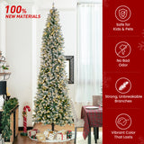 Oak PLUS 11ft Pre-Lit Flocked Pencil Fir Artificial Christmas Tree with 950 Warm White Lights