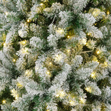 Oak PLUS 11ft Pre-Lit Flocked Pencil Fir Artificial Christmas Tree with 950 Warm White Lights