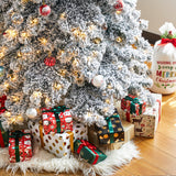 Oak PLUS 9ft Pre-Lit Flocked Layered Slim Spruce Artificial Christmas Tree with 500 Warm White Lights