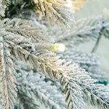 Oak PLUS 8ft Deluxe Pre-Lit Flocked Slim Fir Artificial Christmas Tree with 450 Warm White Lights
