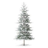 Oak PLUS 8ft Deluxe Pre-Lit Flocked Slim Fir Artificial Christmas Tree with 450 Warm White Lights