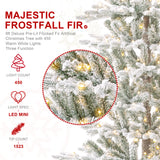 Oak PLUS 8ft Deluxe Pre-Lit Flocked Slim Fir Artificial Christmas Tree with 450 Warm White Lights