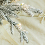 Oak PLUS 10ft Deluxe Pre-Lit Flocked Slim Fir Artificial Christmas Tree with 700 Warm White Lights