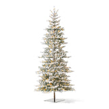 Oak PLUS 10ft Deluxe Pre-Lit Flocked Slim Fir Artificial Christmas Tree with 700 Warm White Lights