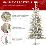 Oak PLUS 10ft Deluxe Pre-Lit Flocked Slim Fir Artificial Christmas Tree with 700 Warm White Lights