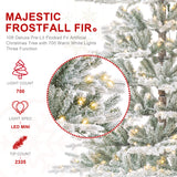 Oak PLUS 10ft Deluxe Pre-Lit Flocked Slim Fir Artificial Christmas Tree with 700 Warm White Lights