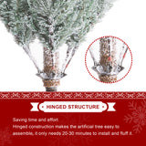 Oak PLUS 10ft Deluxe Pre-Lit Flocked Slim Fir Artificial Christmas Tree with 700 Warm White Lights