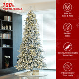 Oak PLUS 10ft Pre-Lit Flocked Full-size Fir Artificial Christmas Tree with 750 Warm White Lights