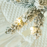 Oak PLUS 10ft Pre-Lit Flocked Full-size Fir Artificial Christmas Tree with 750 Warm White Lights