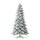 Oak PLUS 10ft Pre-Lit Flocked Full-size Fir Artificial Christmas Tree with 750 Warm White Lights
