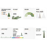 Oak PLUS 10ft Pre-Lit Flocked Full-size Fir Artificial Christmas Tree with 750 Warm White Lights