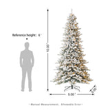 Oak PLUS 10ft Pre-Lit Flocked Full-size Fir Artificial Christmas Tree with 750 Warm White Lights