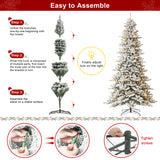 Oak PLUS 10ft Pre-Lit Flocked Full-size Fir Artificial Christmas Tree with 750 Warm White Lights