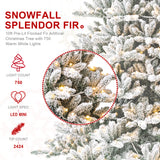 Oak PLUS 10ft Pre-Lit Flocked Full-size Fir Artificial Christmas Tree with 750 Warm White Lights