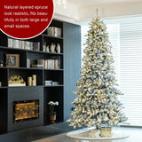 Oak PLUS 10ft Pre-Lit Flocked Full-size Fir Artificial Christmas Tree with 750 Warm White Lights